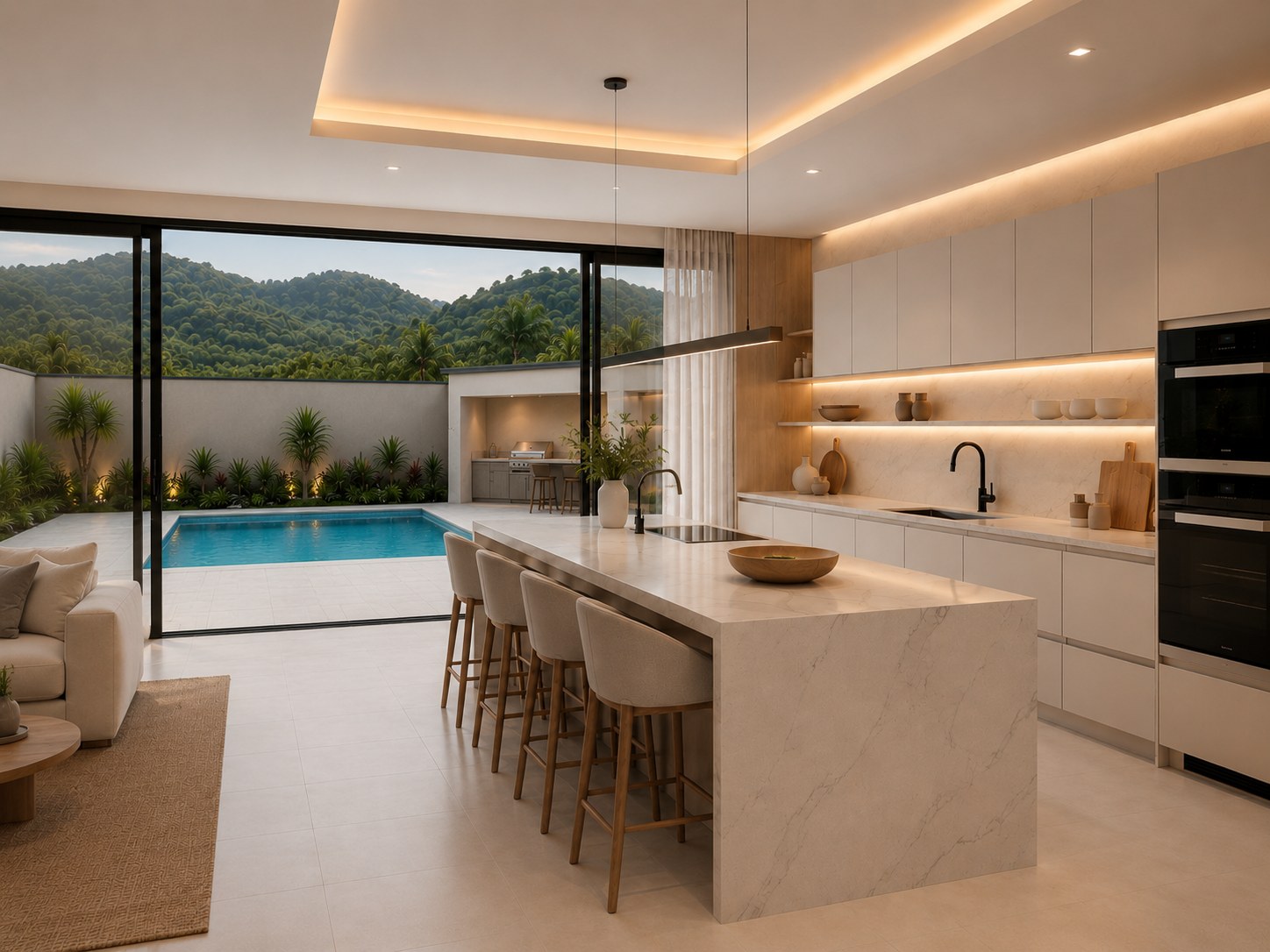 Bright kitchen island concept