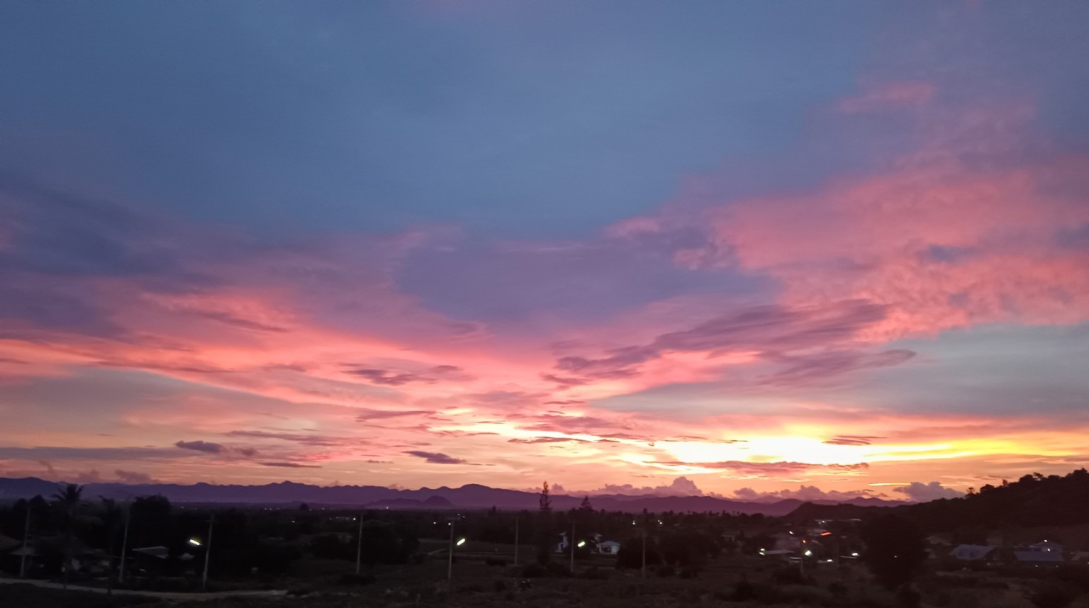 Sunset from Mountainside toward Sam Roi Yot